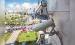 हरियाणा में मुख्य सड़क और सार्वजनिक स्थान की निगरानी करता CCTV कैमरा