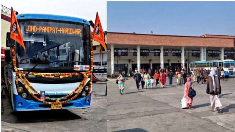 जींद से हरिद्वार रूट पर चलने वाली हरियाणा रोडवेज की एसी बस